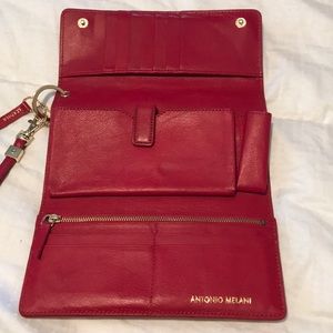 Red leather wallet